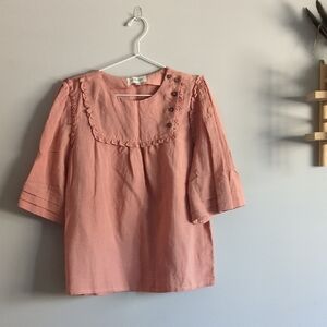 Sideline pink 3/4 Sleeve Blouse, Sz L
